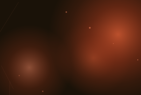 Abstract dark-orange gradient background illustrating the front-runner effect in B2B buying
