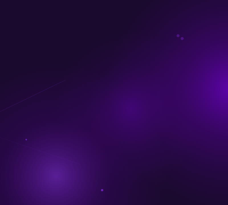Abstract dark purple background with luminous orbs representing the AI mirror layer between vendor outreach and buyer evaluation