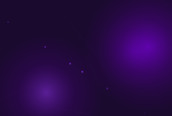 Abstract dark purple graphic for a B2B article on credence goods and AI-mediated buying, where the machine filter cannot judge quality