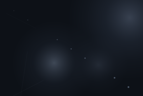 Dark abstract header for a B2B Realist article on defensive decisions and cautious marketing plans